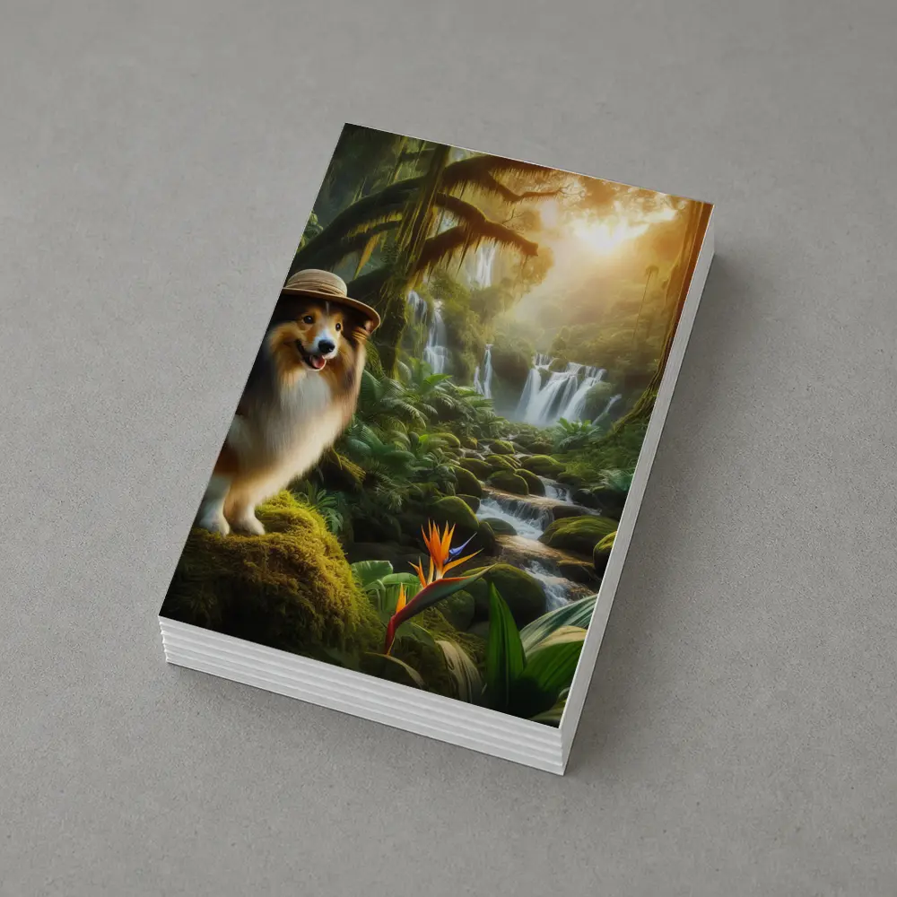 Shetland Sheepdog Explorer Jungle Waterfall Adventure – Postcards