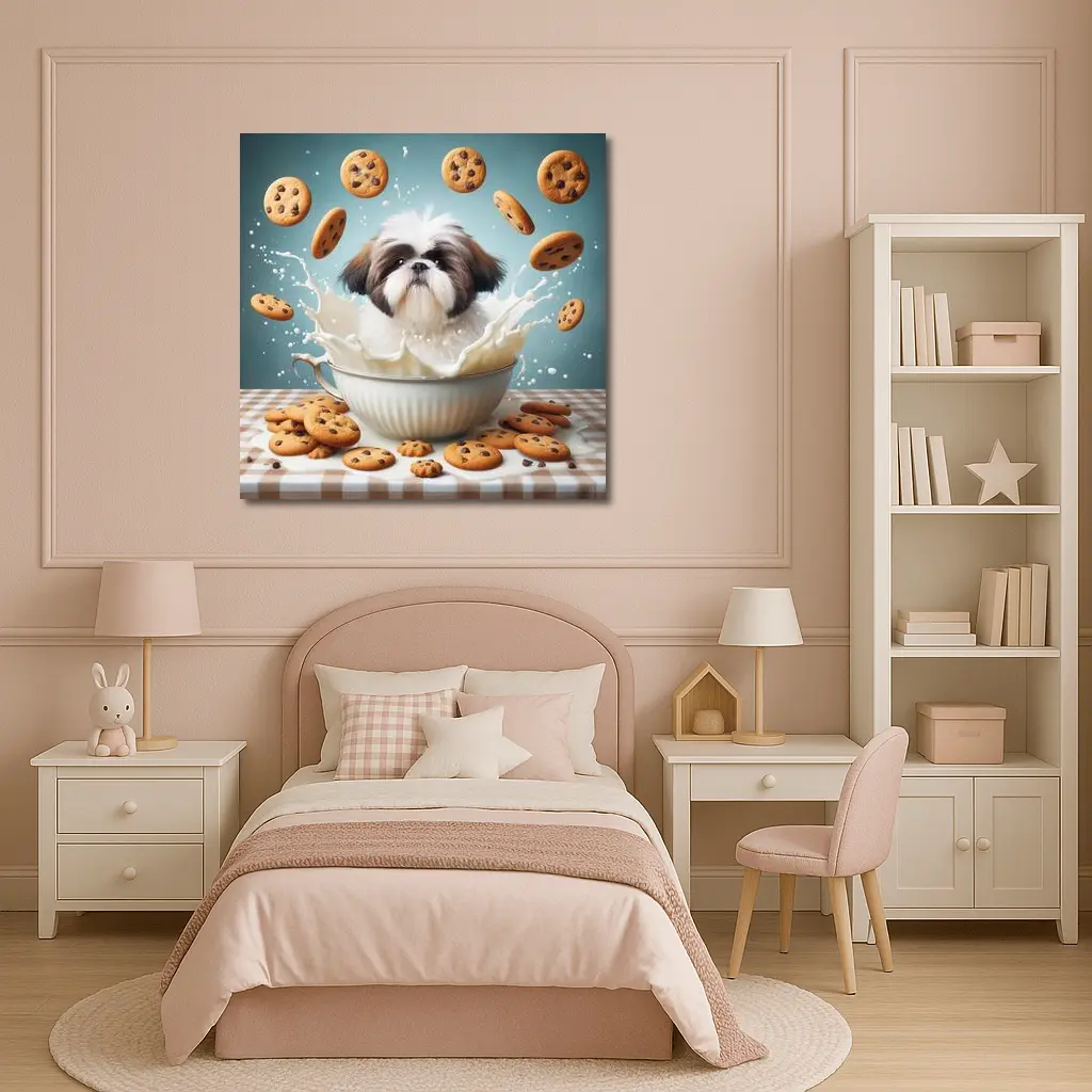 Shih Tzu Puppy Milk Splash Cookies – Wall Art