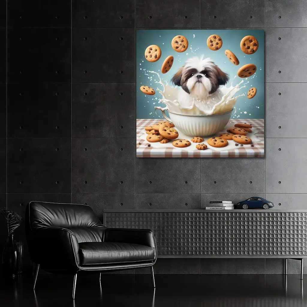 Shih Tzu Puppy Milk Splash Cookies – Wall Art
