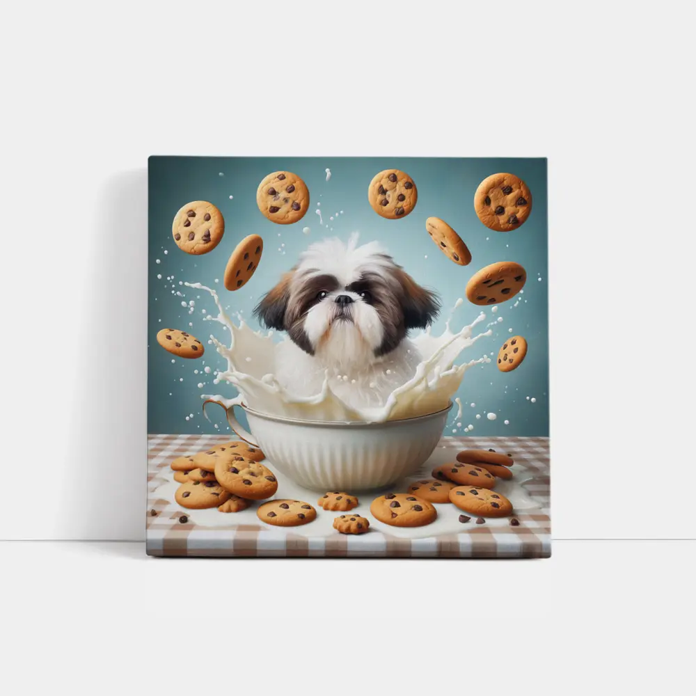 Shih Tzu Puppy Milk Splash Cookies – Wall Art
