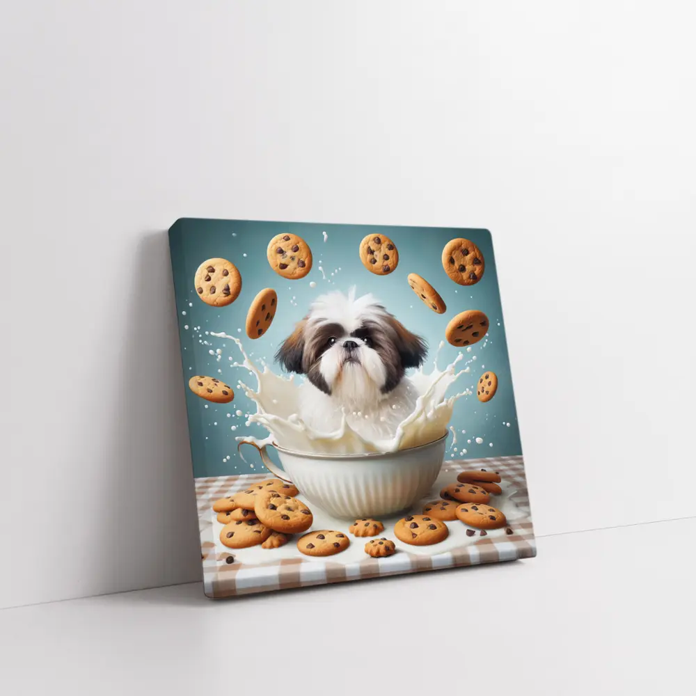 Shih Tzu Puppy Milk Splash Cookies – Wall Art