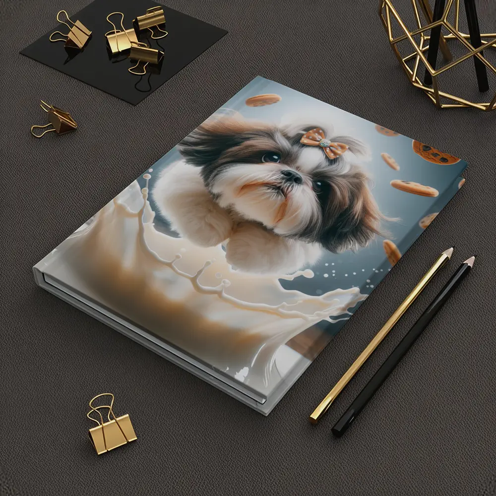 Shih Tzu Dog Milk Splash Flying Cookies – Notebooks