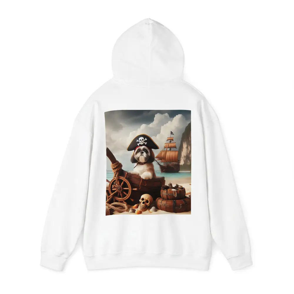 Shih Tzu Pirate Dog on Tropical Beach – Hoodies
