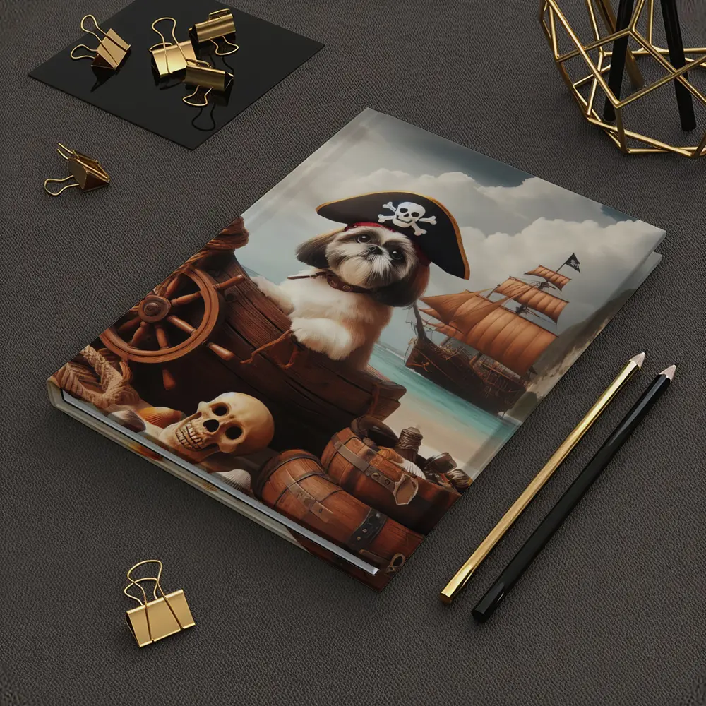 Shih Tzu Pirate Dog on Tropical Beach – Notebooks