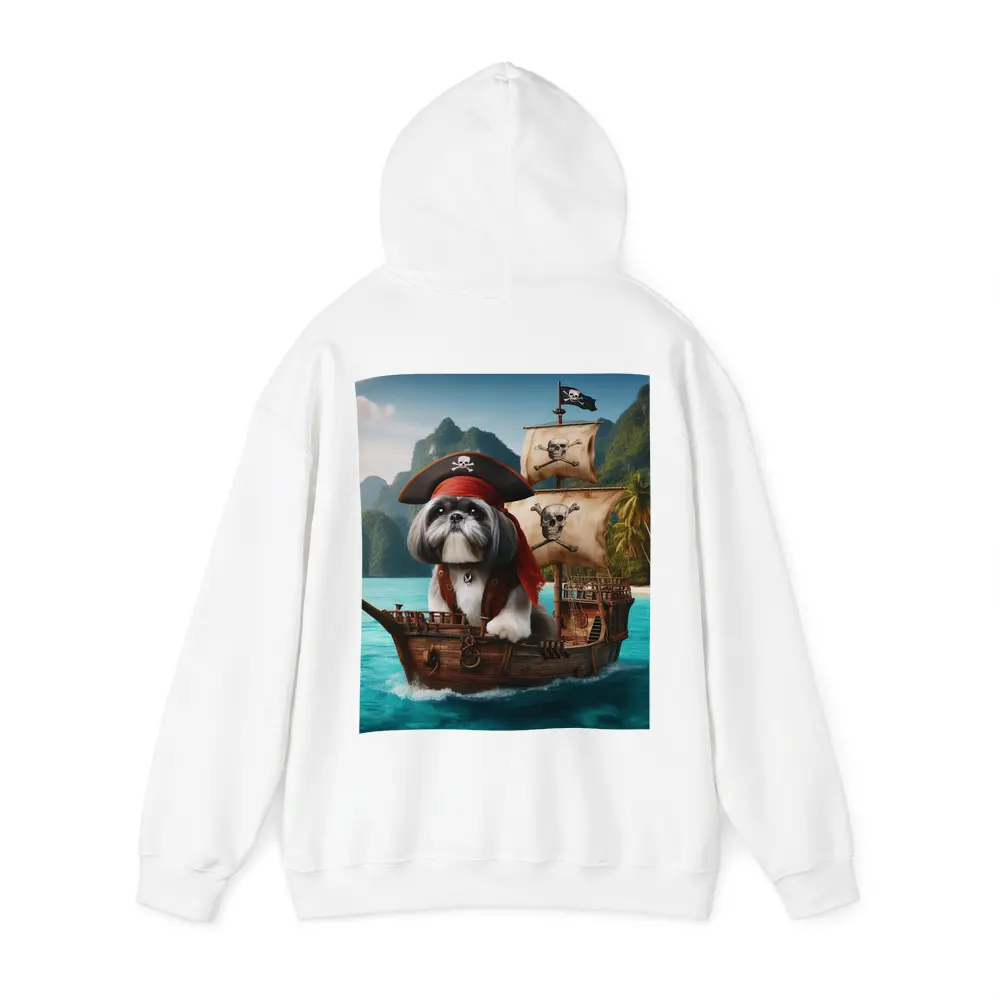 Shih Tzu Pirate Captain on Wooden Ship – Hoodies