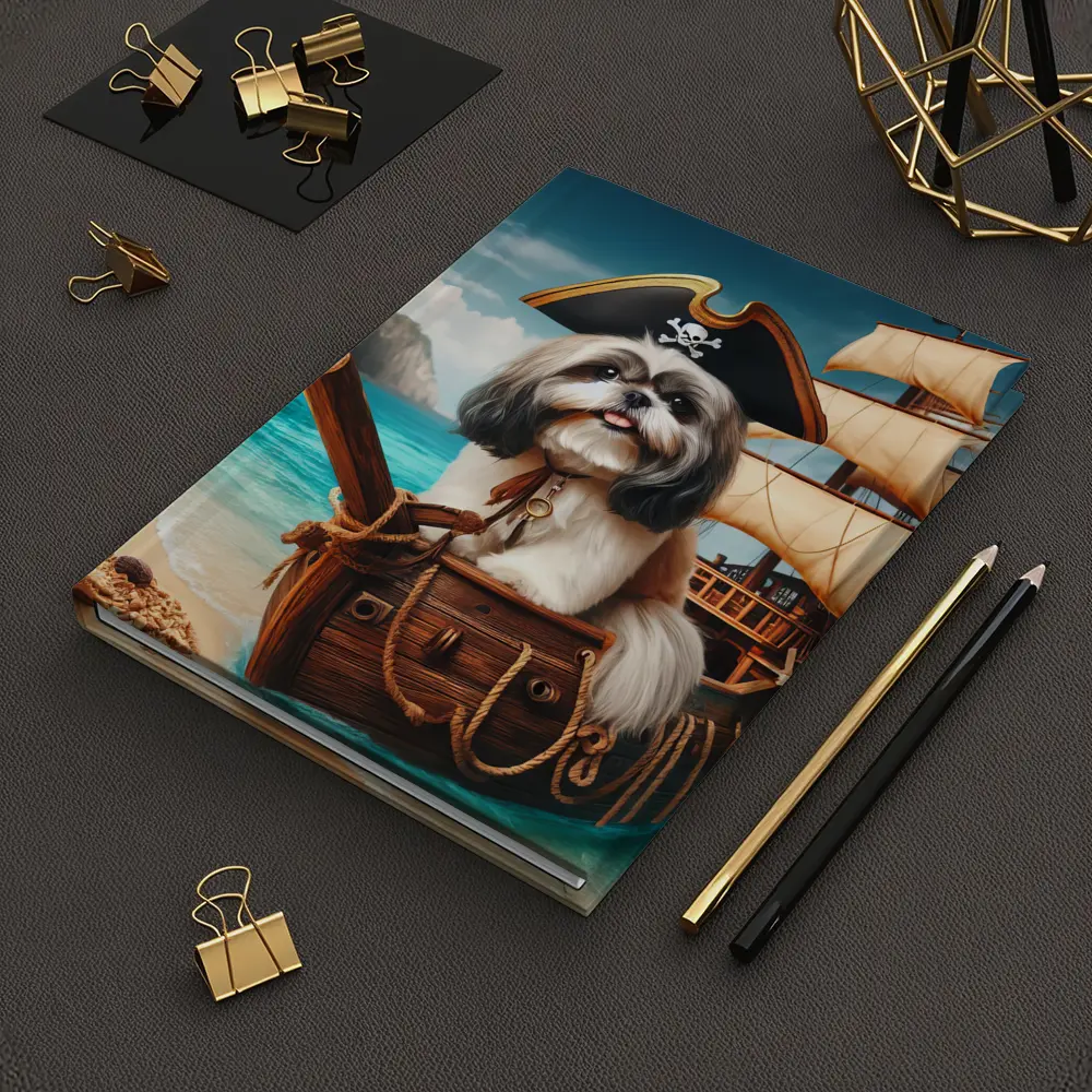 Shih Tzu Pirate Dog on Sailing Ship – Notebooks