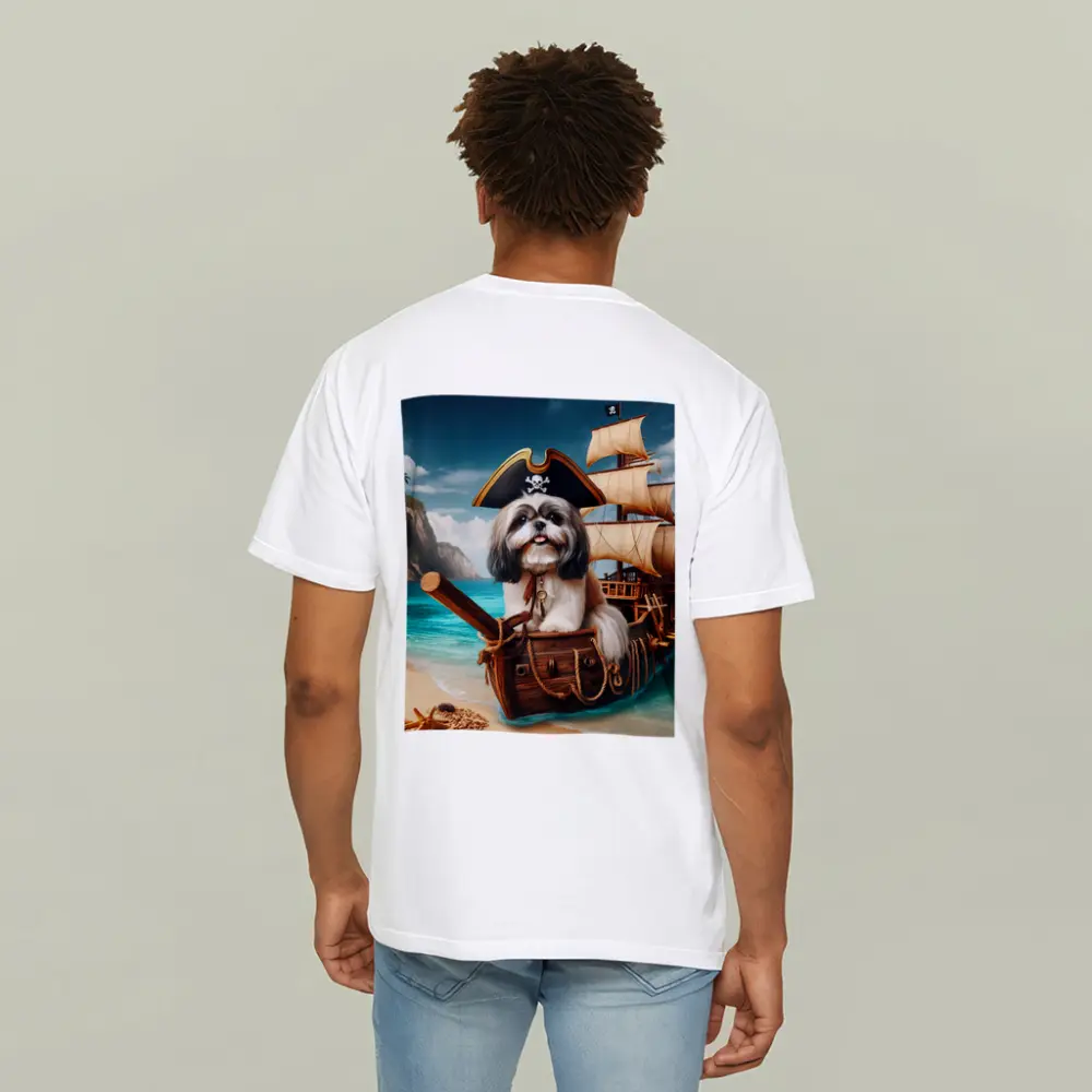 Shih Tzu Pirate Dog on Sailing Ship – T-Shirts