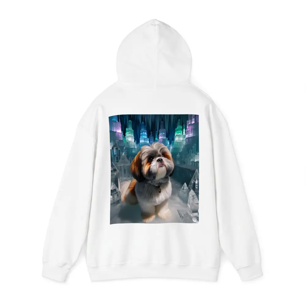 Shih Tzu Dog In Glowing Ice Crystal City – Hoodies