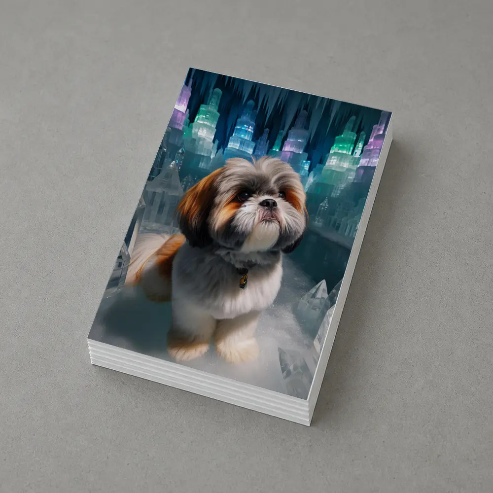 Shih Tzu Dog In Glowing Ice Crystal City – Postcards