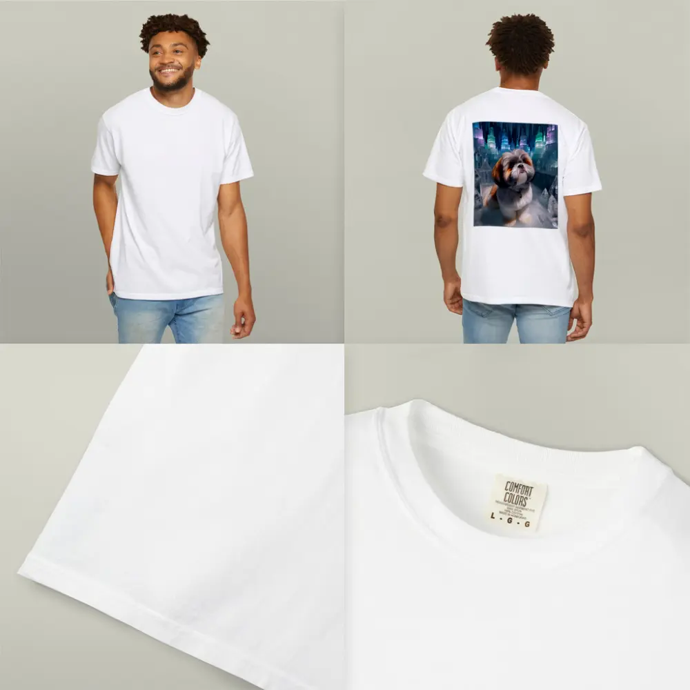 Shih Tzu Dog In Glowing Ice Crystal City – T-Shirts