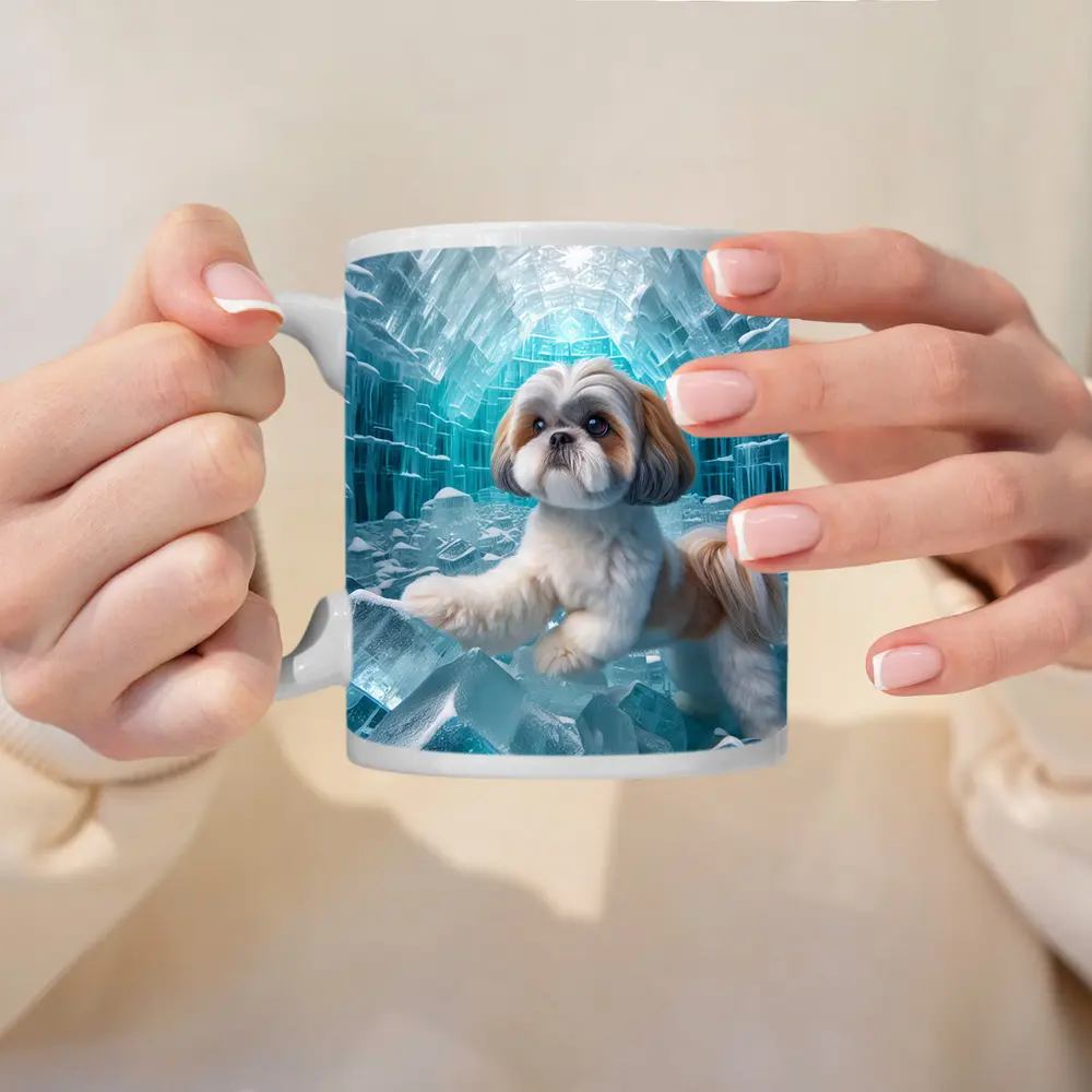 Shih Tzu Dog Inside Glowing Ice Cave – Mugs
