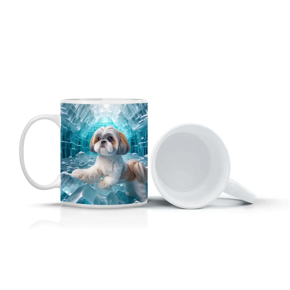 Shih Tzu Dog Inside Glowing Ice Cave – Mugs