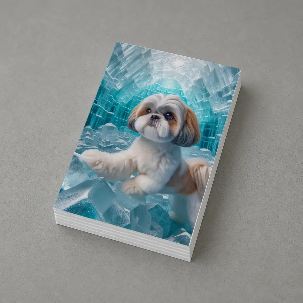 Shih Tzu Dog Inside Glowing Ice Cave – Postcards