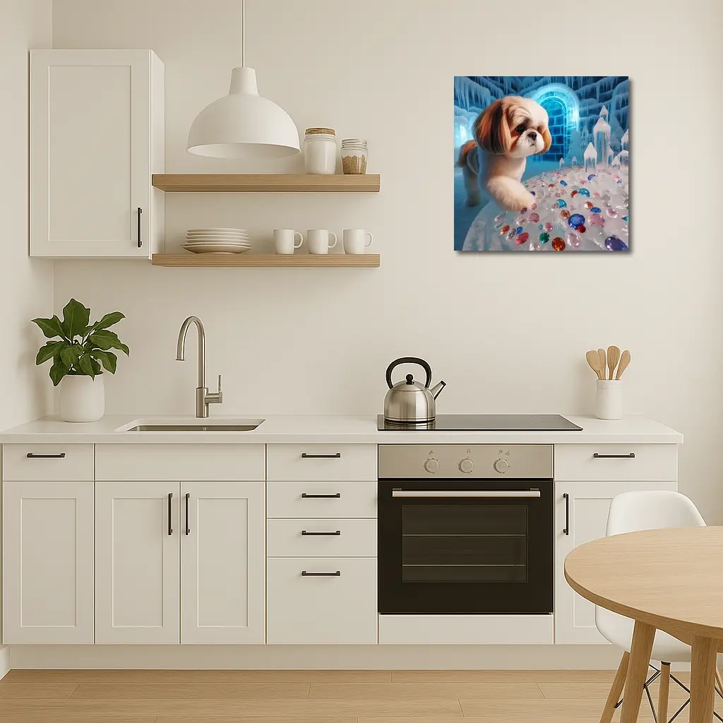 Shih Tzu Dog Ice Palace Colorful Gems – Wall Art