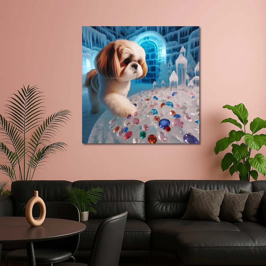 Shih Tzu Dog Ice Palace Colorful Gems – Wall Art