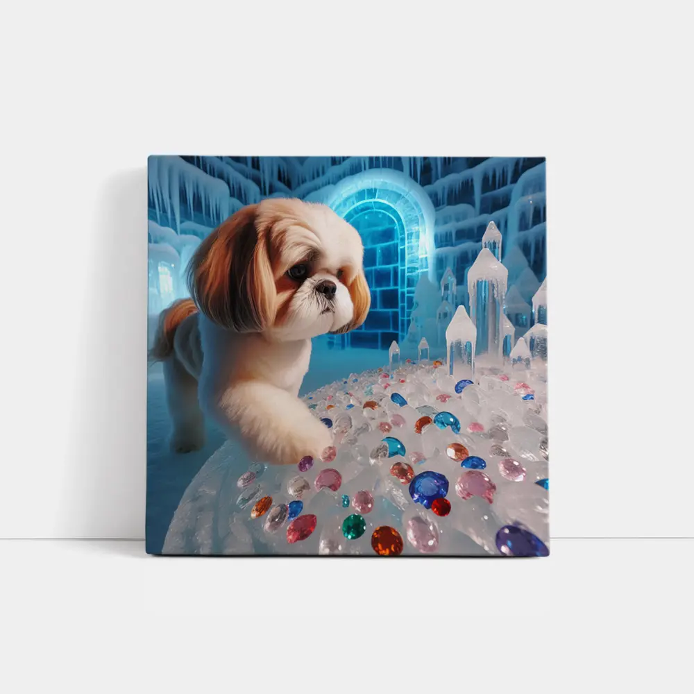 Shih Tzu Dog Ice Palace Colorful Gems – Wall Art