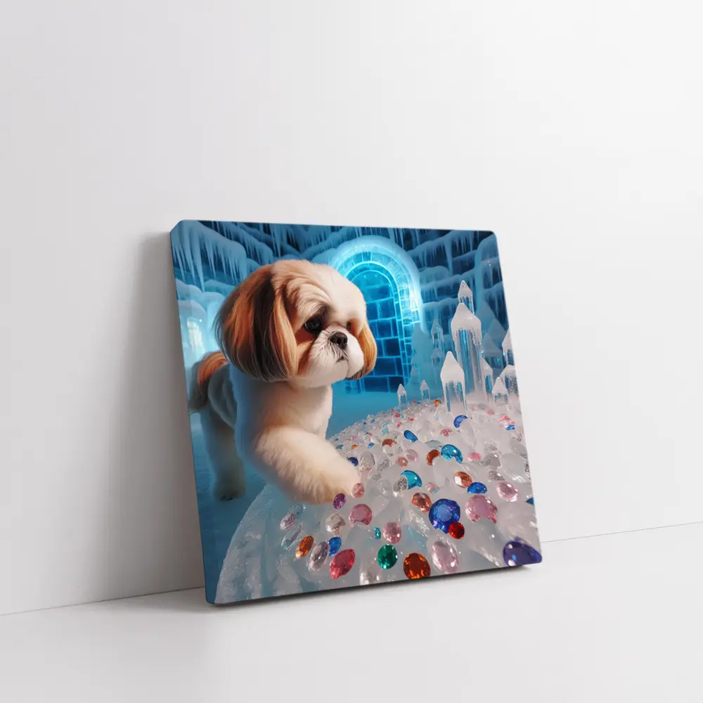 Shih Tzu Dog Ice Palace Colorful Gems – Wall Art