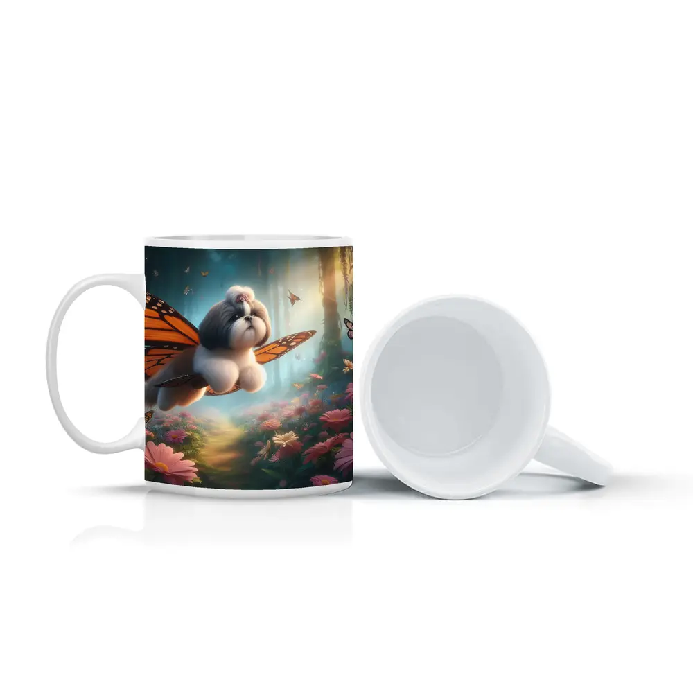 Shih Tzu Dog Butterfly Wings Fantasy Forest – Mugs