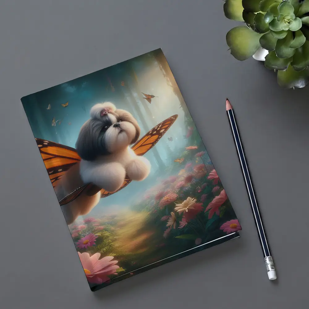 Shih Tzu Dog Butterfly Wings Fantasy Forest – Notebooks