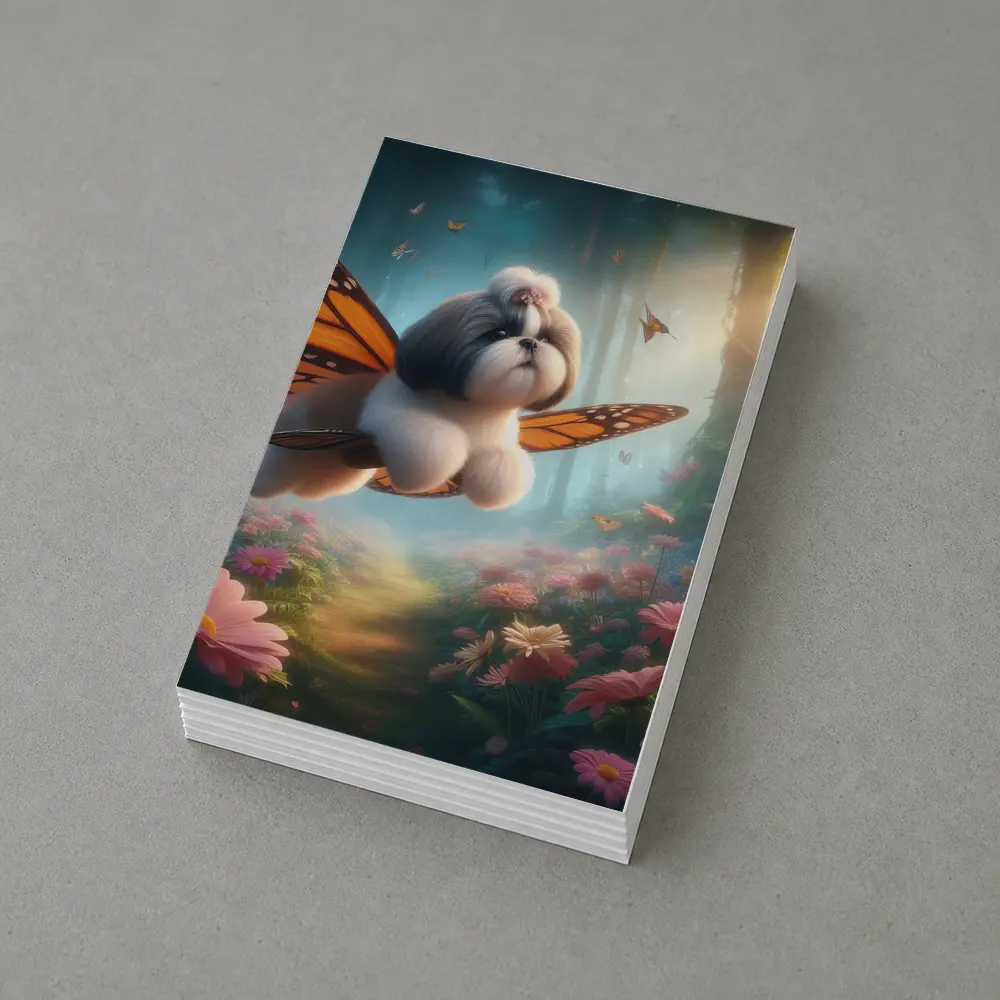 Shih Tzu Dog Butterfly Wings Fantasy Forest – Postcards