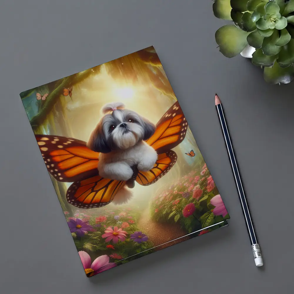 Shih Tzu Dog Butterfly Wings Fantasy Forest – Notebooks