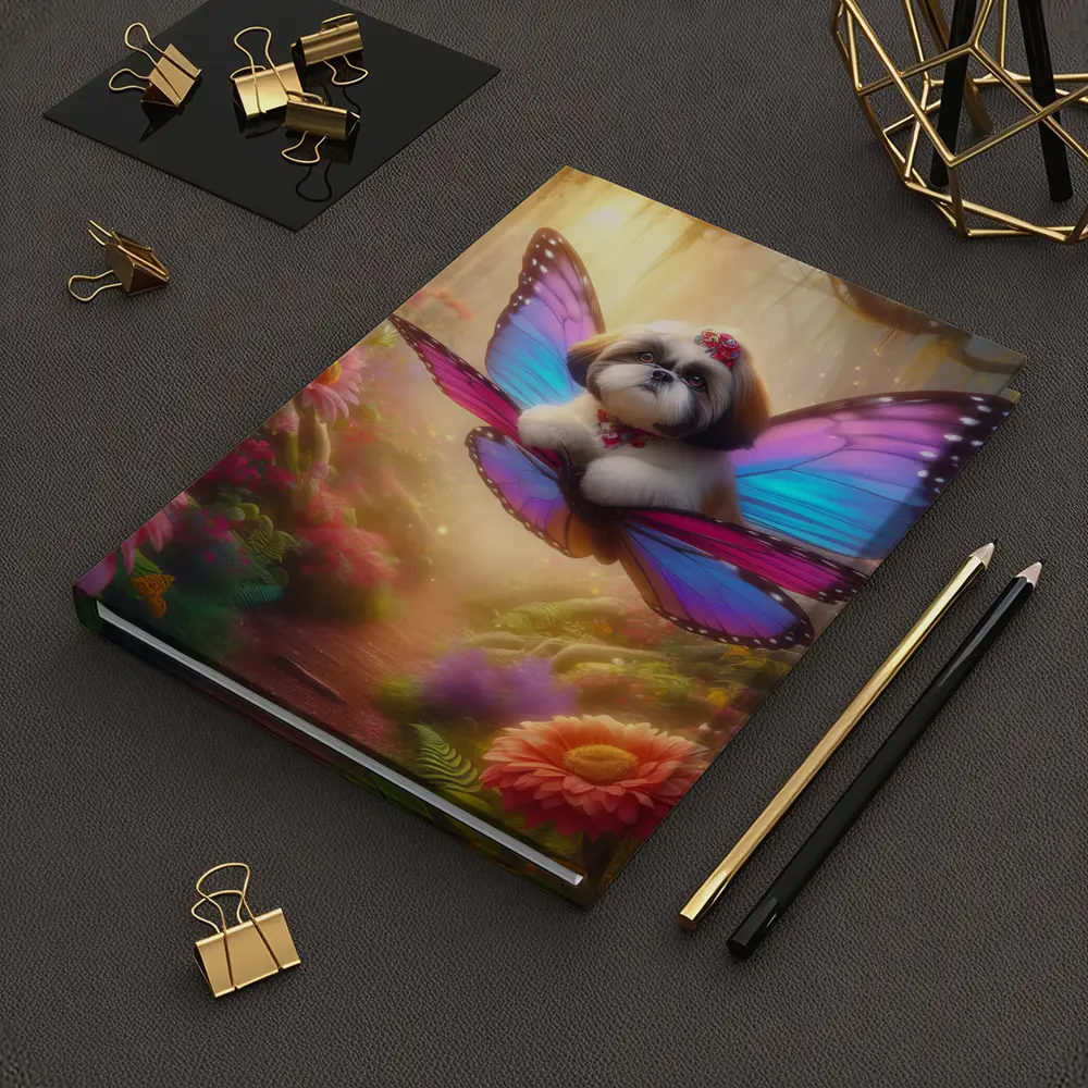 Shih Tzu Butterfly Wings Fantasy Floral Forest – Notebooks