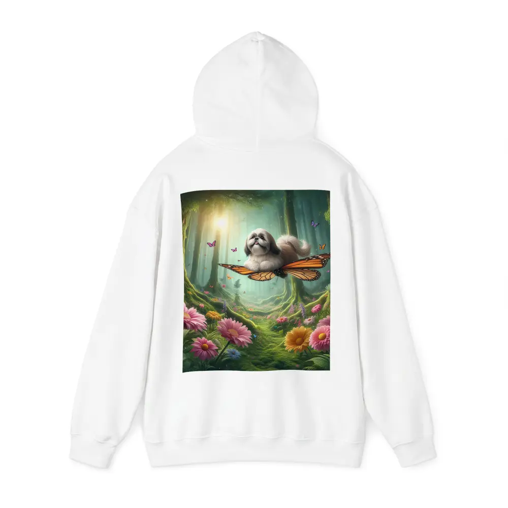 Shih Tzu Dog Flying Butterfly Wings Enchanted Forest – Hoodies