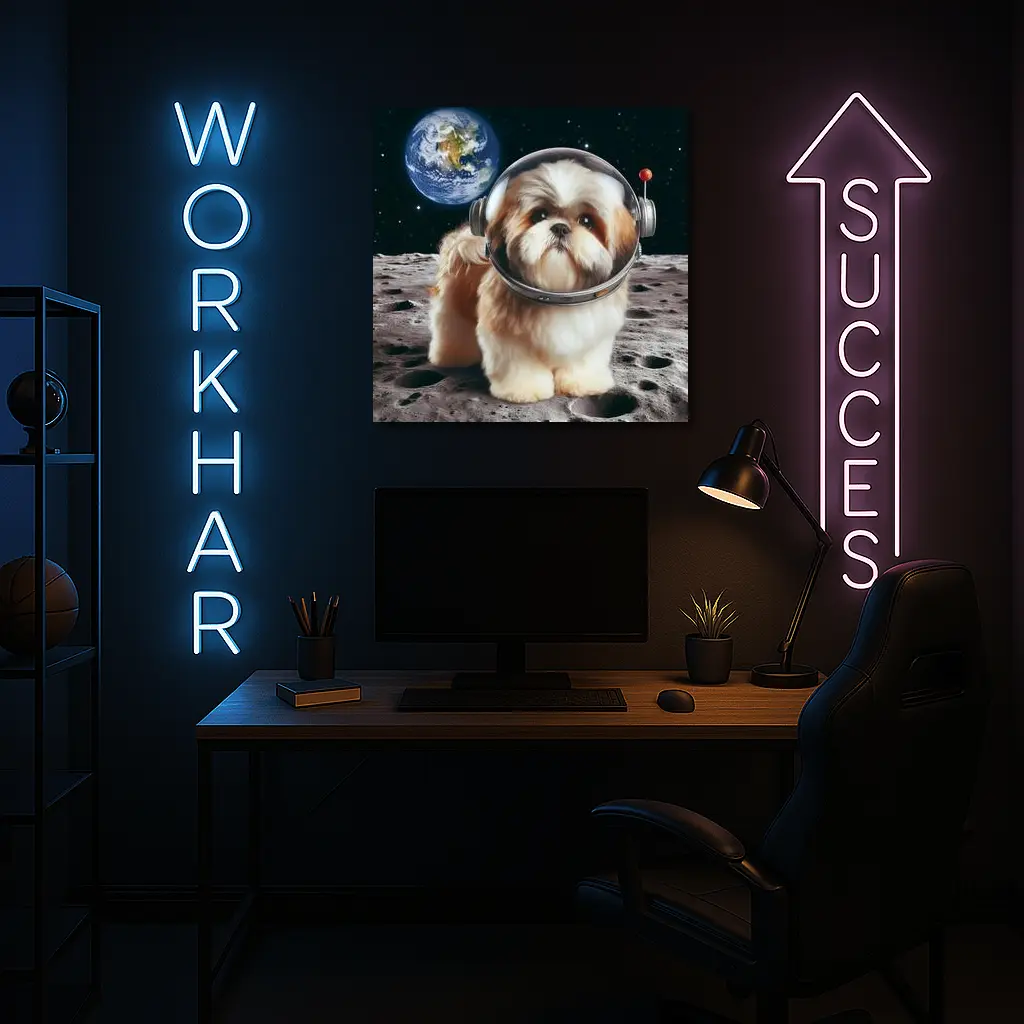 Shih Tzu Astronaut Dog on the Moon – Wall Art