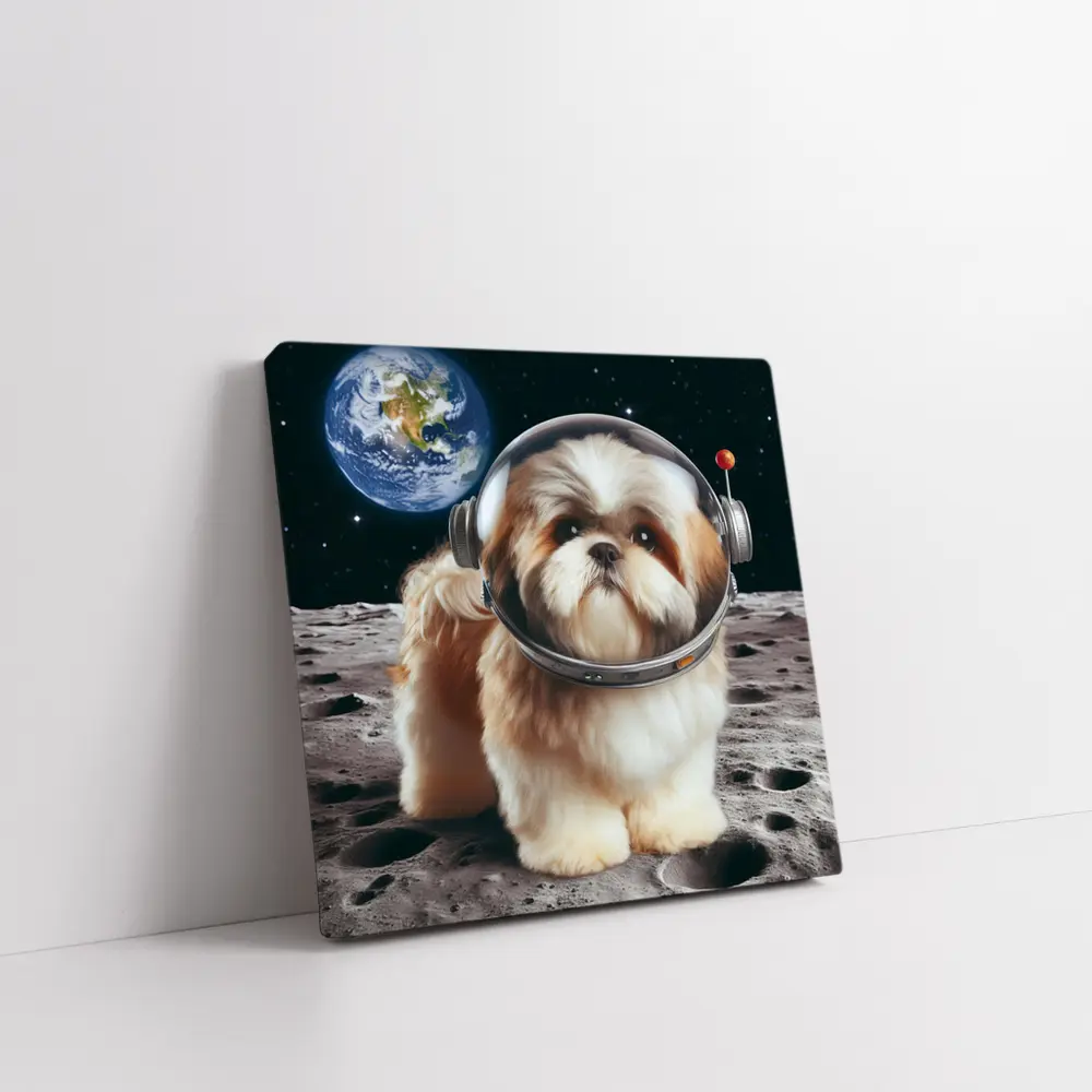 Shih Tzu Astronaut Dog on the Moon – Wall Art