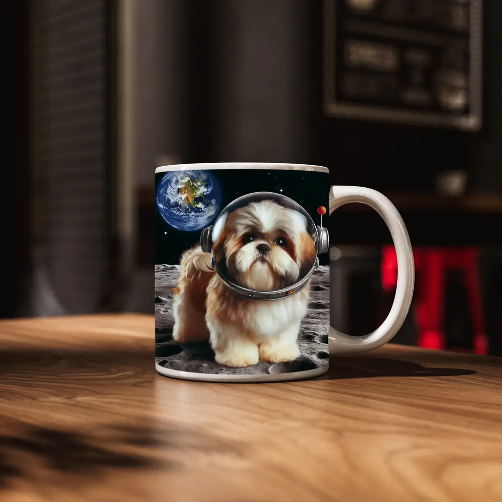 Shih Tzu Astronaut Dog on the Moon – Mugs