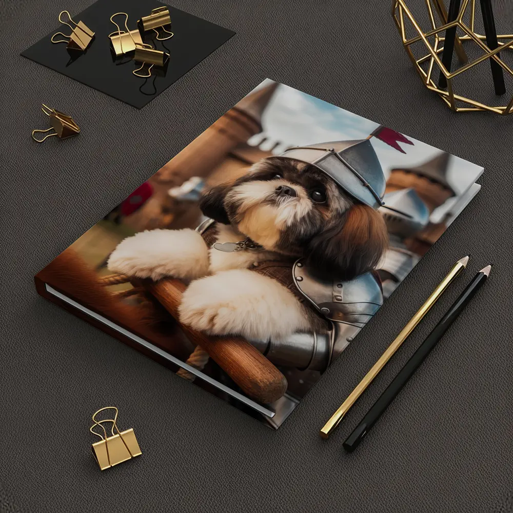 Shih Tzu Knight Armor Castle Medieval Scene – Notebooks