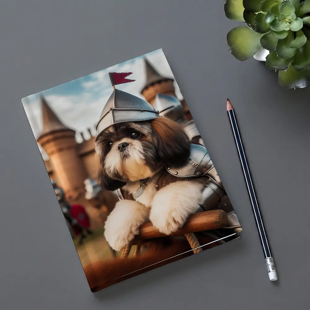 Shih Tzu Knight Armor Castle Medieval Scene – Notebooks
