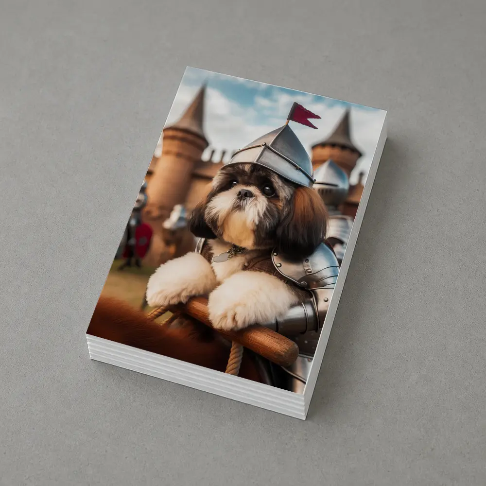 Shih Tzu Knight Armor Castle Medieval Scene – Postcards