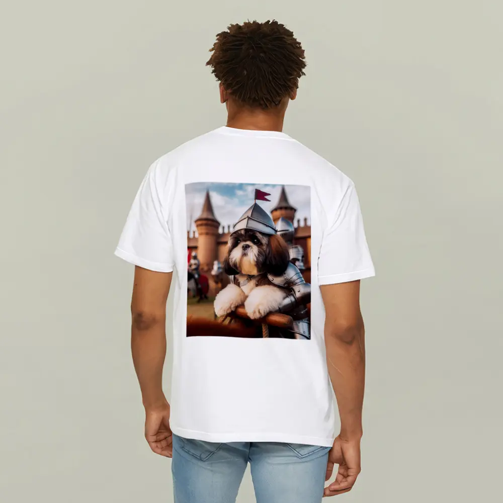 Shih Tzu Knight Armor Castle Medieval Scene – T-Shirts