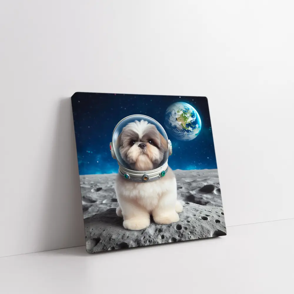 Shih Tzu Astronaut Dog On The Moon – Wall Art