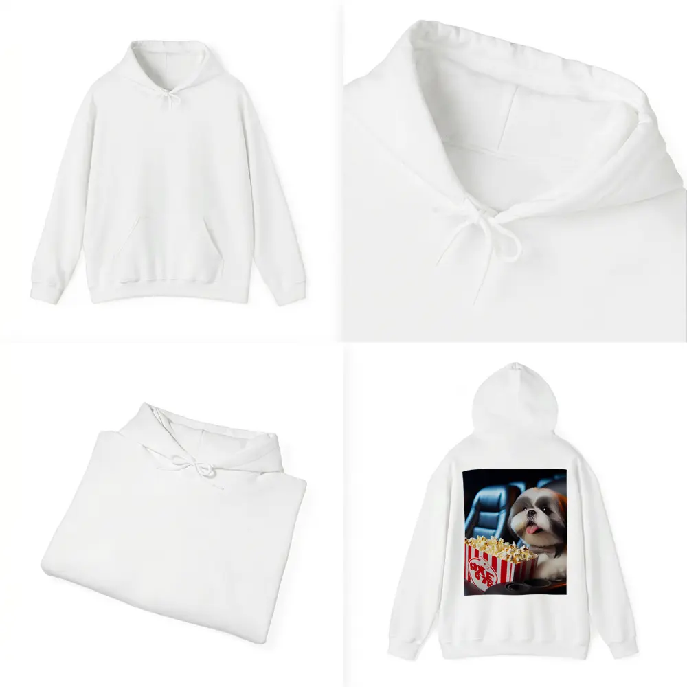 Shih Tzu Dog Watching Movie With Popcorn – Hoodies