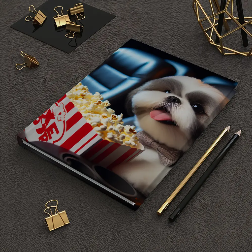 Shih Tzu Dog Watching Movie With Popcorn – Notebooks