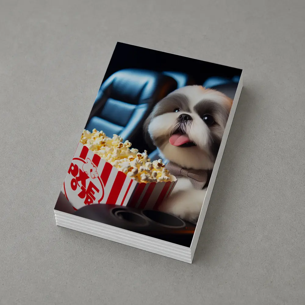 Shih Tzu Dog Watching Movie With Popcorn – Postcards