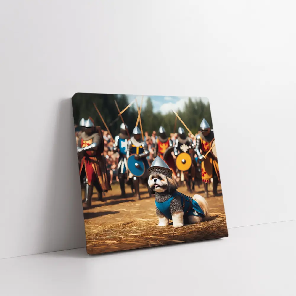 Shih Tzu Knight Medieval Battle Scene – Wall Art