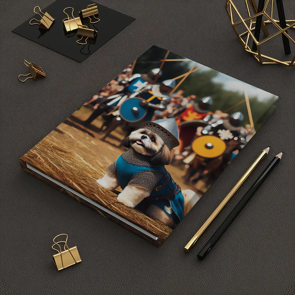 Shih Tzu Knight Medieval Battle Scene – Notebooks