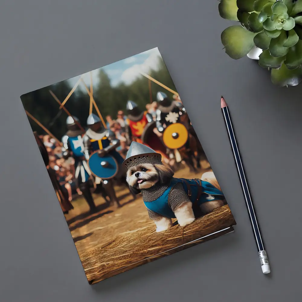 Shih Tzu Knight Medieval Battle Scene – Notebooks