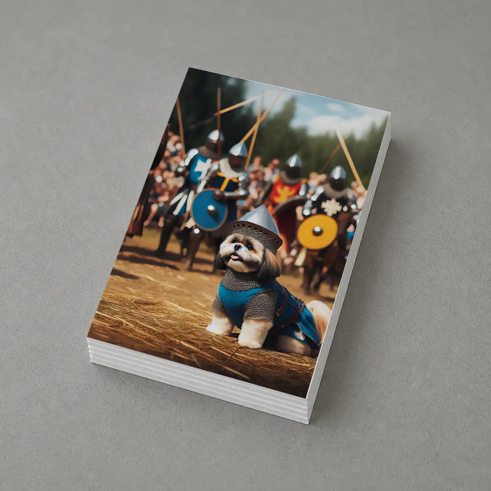 Shih Tzu Knight Medieval Battle Scene – Postcards