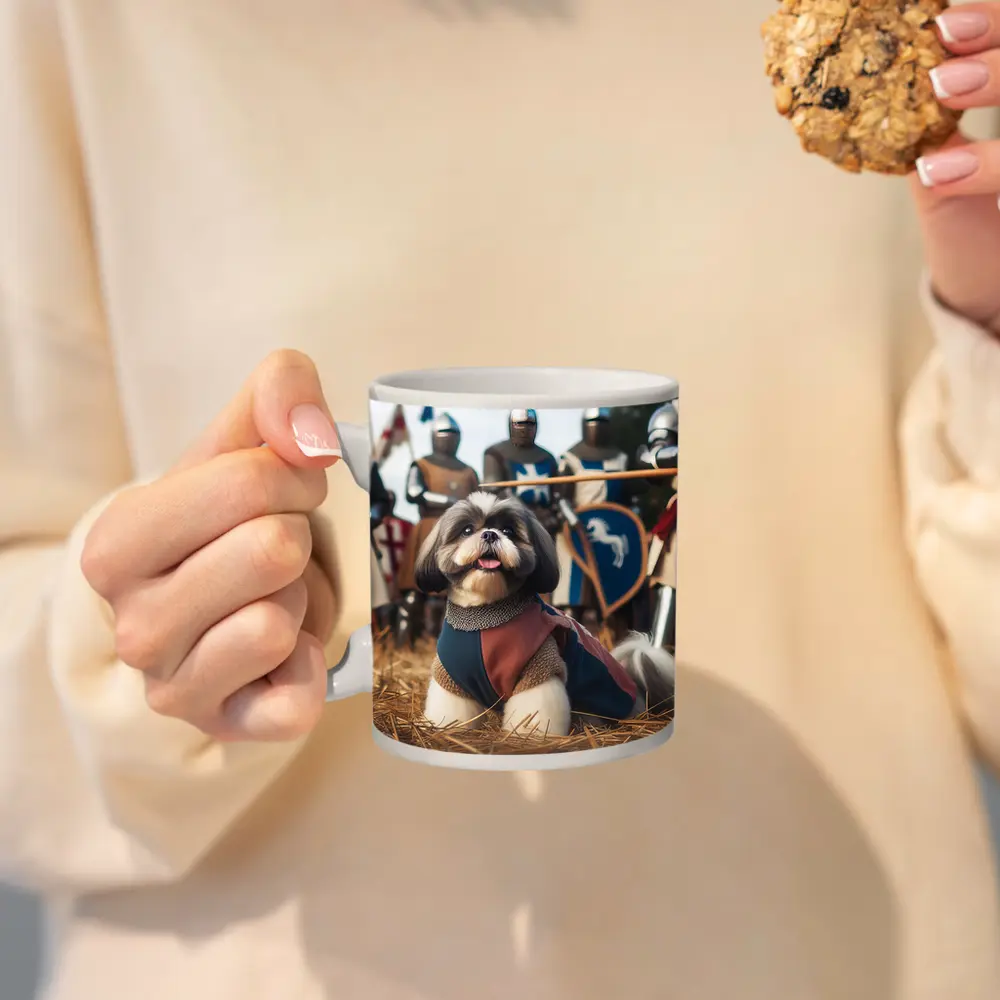 Shih Tzu Knight Medieval Crusader Battle Scene – Mugs