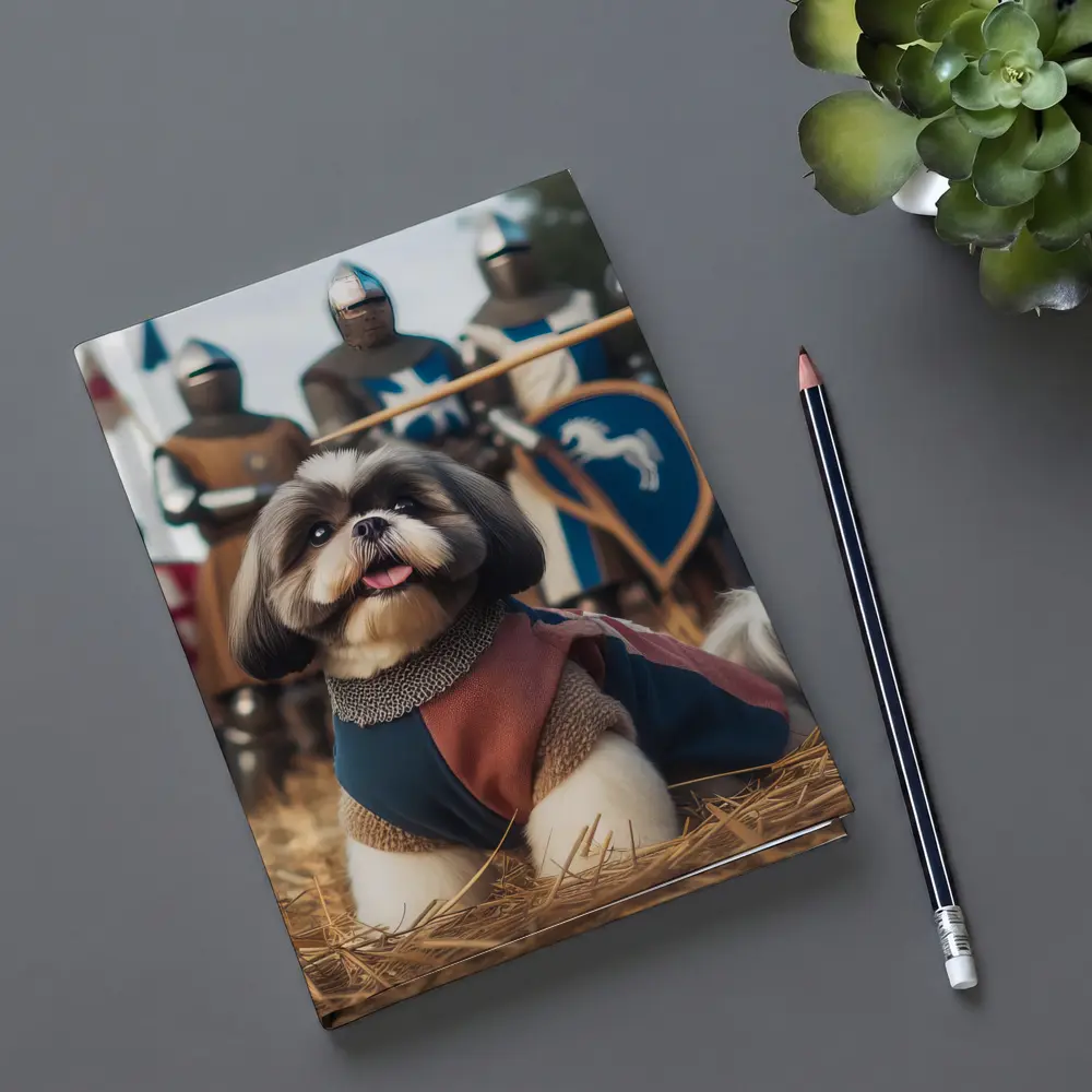 Shih Tzu Knight Medieval Crusader Battle Scene – Notebooks