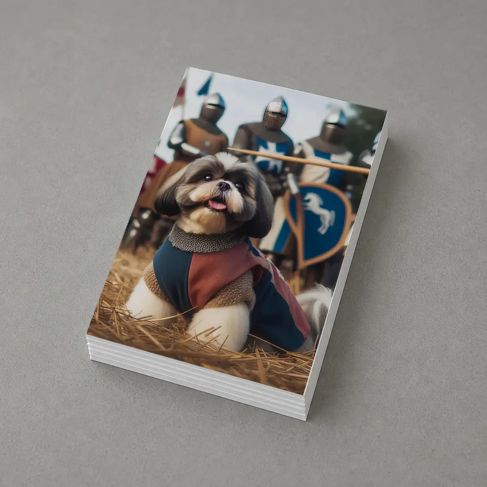 Shih Tzu Knight Medieval Crusader Battle Scene – Postcards