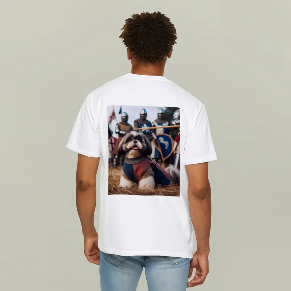Shih Tzu Knight Medieval Crusader Battle Scene – T-Shirts