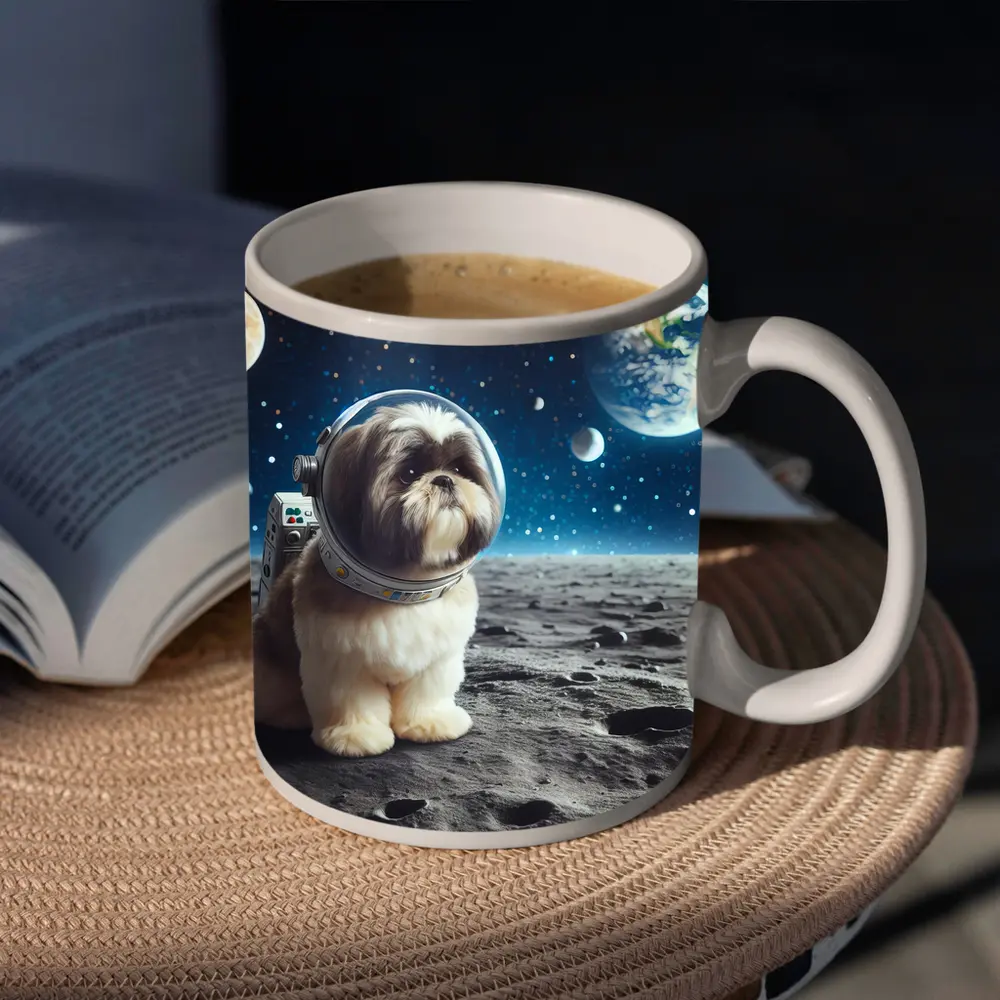 Shih Tzu Astronaut Dog on Moon Space – Mugs