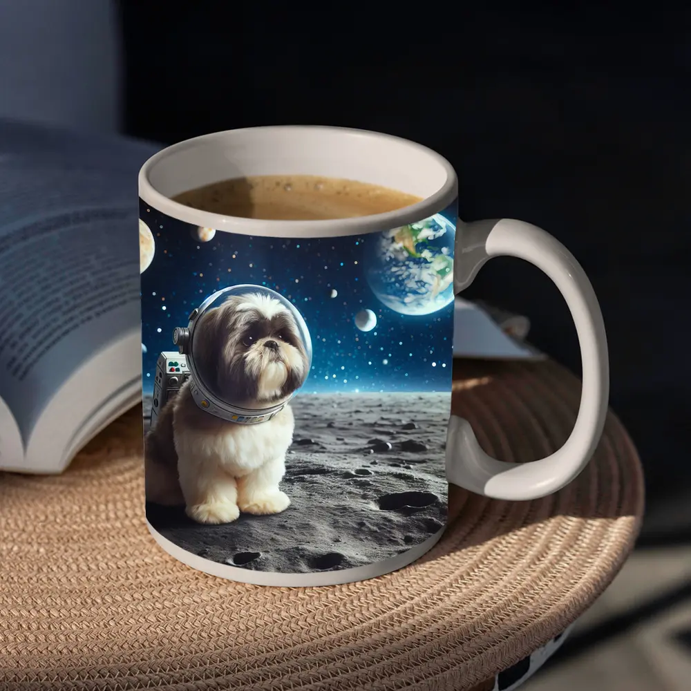 Shih Tzu Astronaut Dog on Moon Space – Mugs