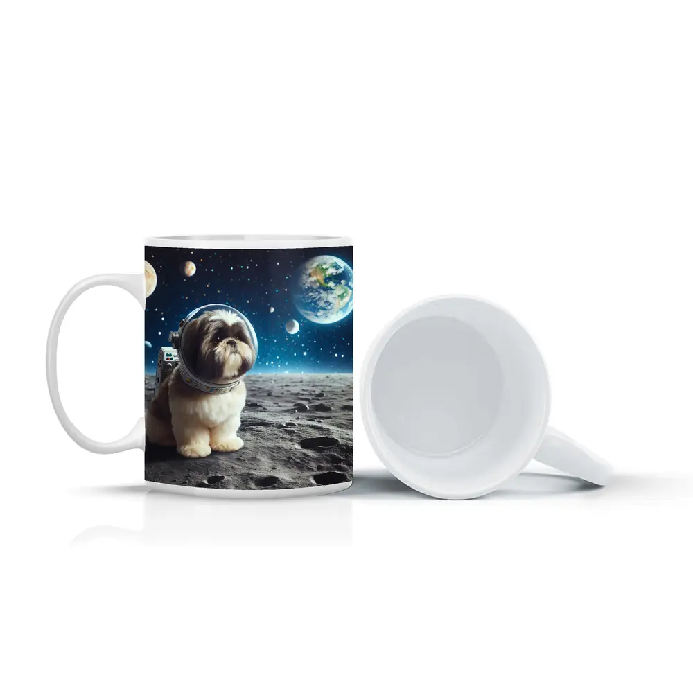 Shih Tzu Astronaut Dog on Moon Space – Mugs