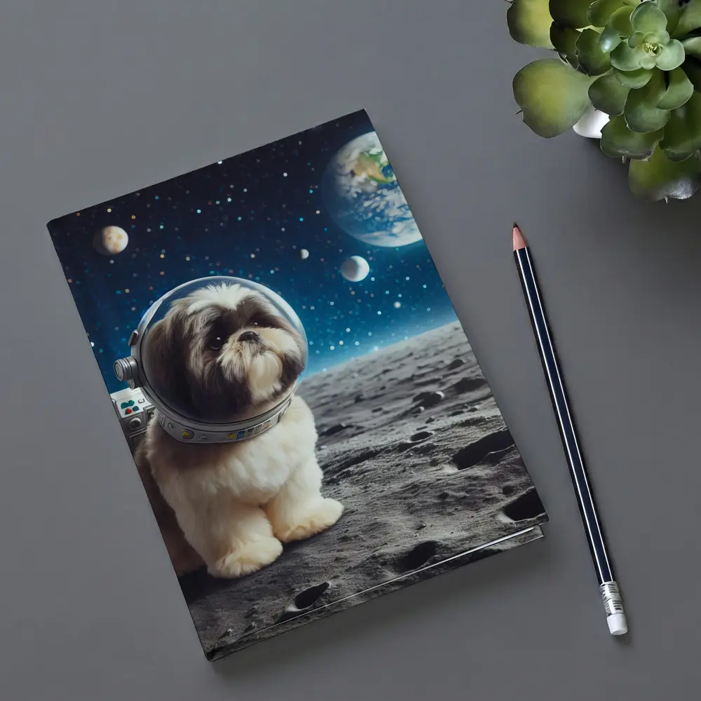 Shih Tzu Astronaut Dog on Moon Space – Notebooks
